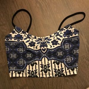Patterned blue crop top
